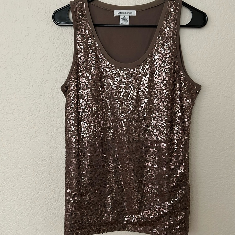 Brown sequins tank great condition.